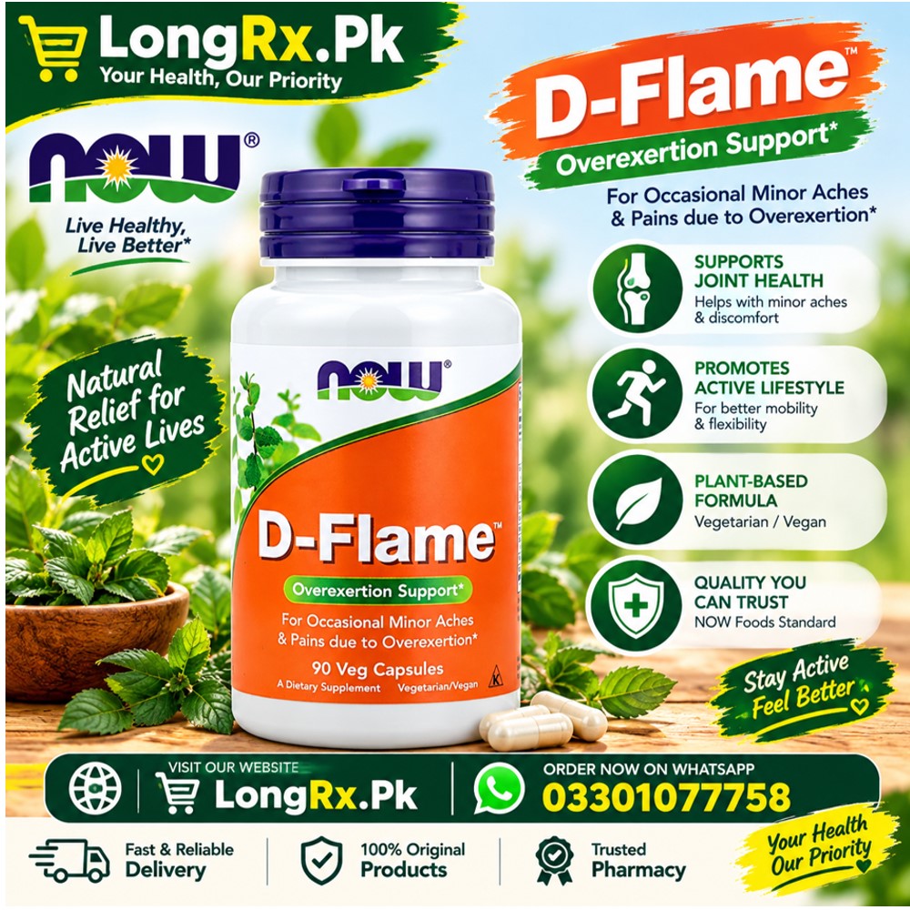 NOW Foods, D-Flame™, 90 Veg Capsules in Pakistan