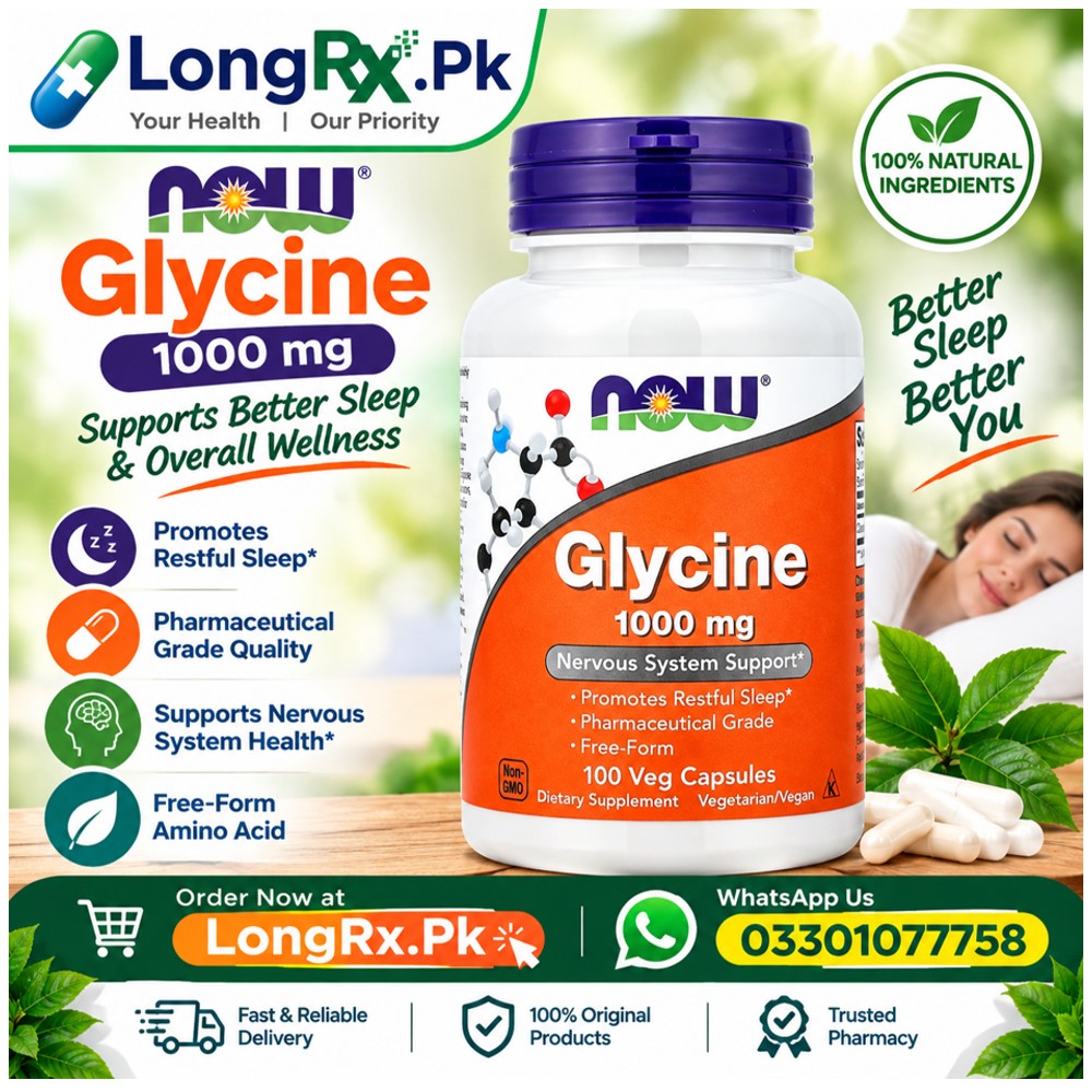 NOW Foods, Glycine, 1000 mg, 100 Veg Capsules in Pakistan