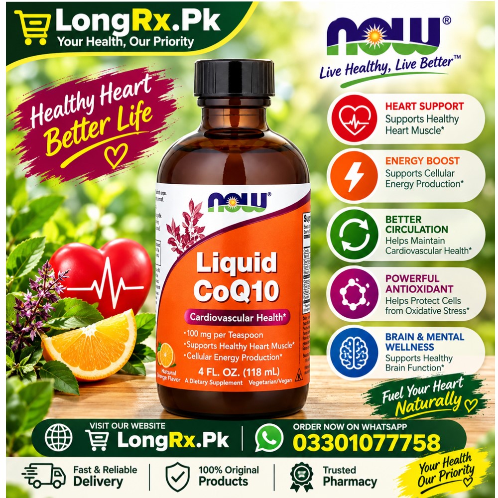 NOW Foods, Liquid CoQ10, Orange, 4 fl oz (118 ml) in Pakistan