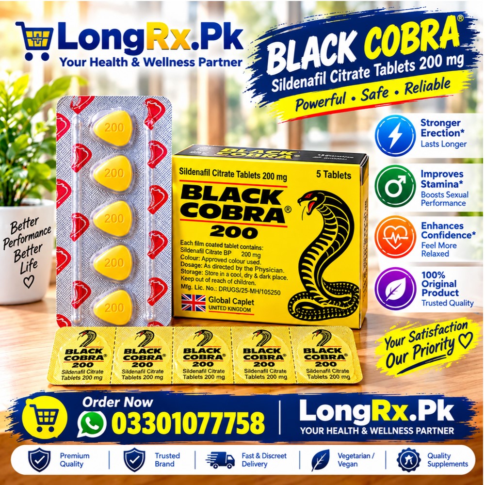 Black Cobra 200mg Tablets Same Day Delivery in Lahore