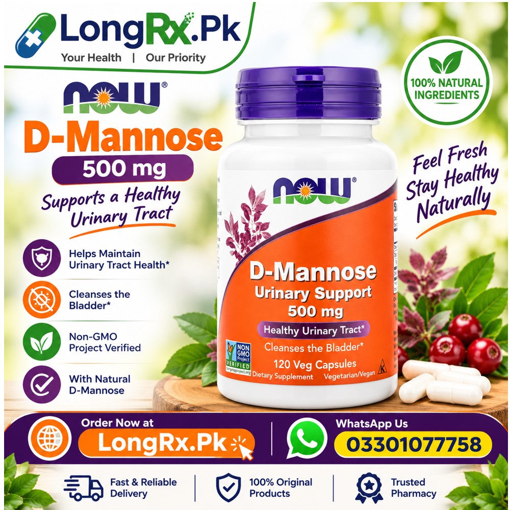 NOW Foods, D-Mannose, 500 mg, 120 Veg Capsules in Pakistan
