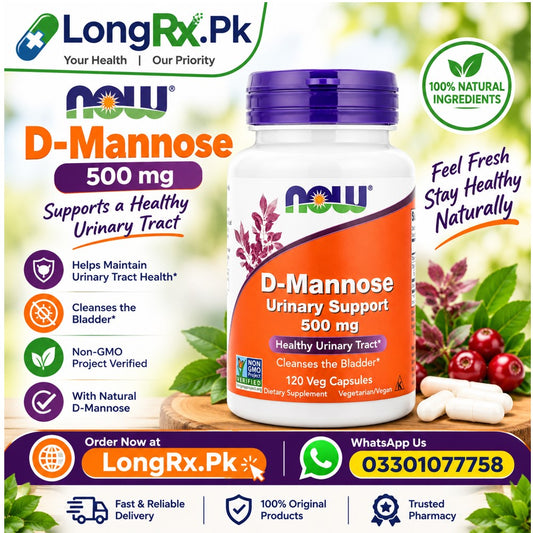 NOW Foods, D-Mannose, 500 mg, 120 Veg Capsules in Pakistan
