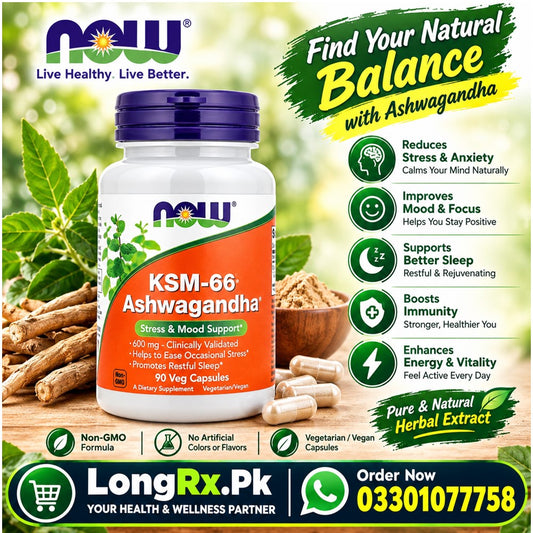 NOW Foods, KSM-66 Ashwagandha®, 600 mg, 90 Veg Capsules in Pakistan
