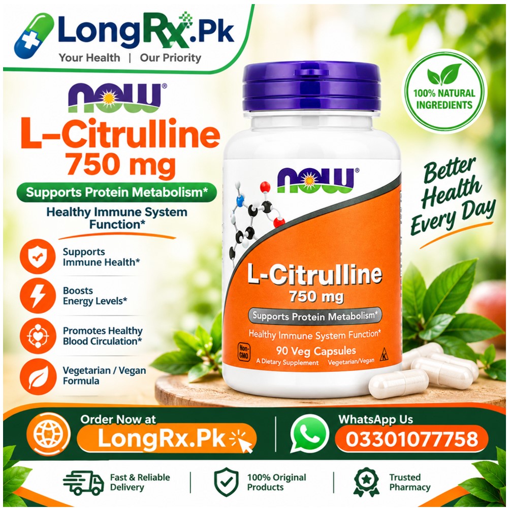 NOW Foods, L-Citrulline, 750 mg, 90 Veg Capsules in Pakistan
