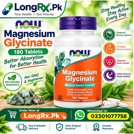 NOW Foods, Magnesium Glycinate, 100mg, 180 Tablets in Pakistan
